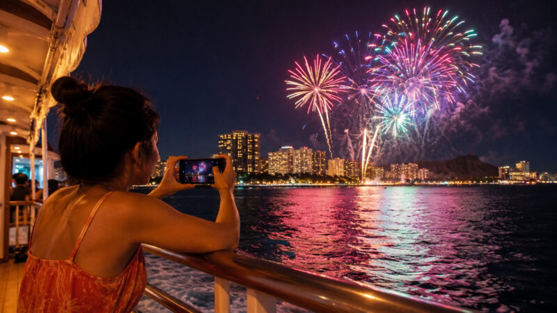 How to Photograph the Waikiki Fireworks From a Cruise